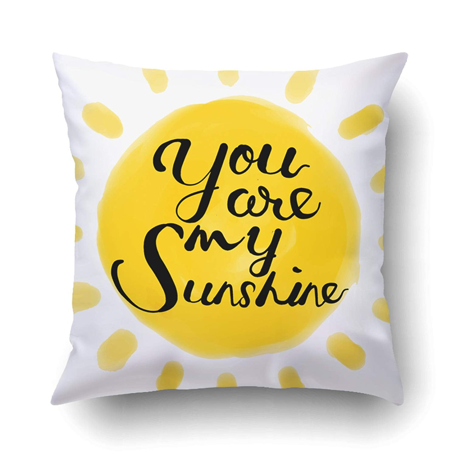 ARTJIA You Are My Sunshine Hand Painted Sun Pillowcase Pillow Cushion