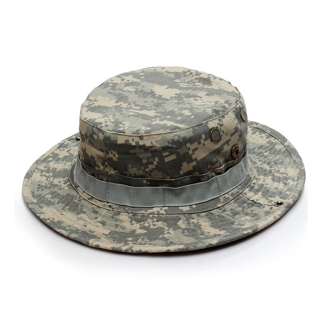 Bucket Hats Male Female Neutral Summer Camouflage Bucket Hats Adjustable Rope Button Fisherman Hat Bucket Hats