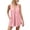 Pink, variant on Womens Summer Tops Solid V Neck Spaghetti Strap Camisole Front Flowy A Line Cut Daily Wear Tunic Top