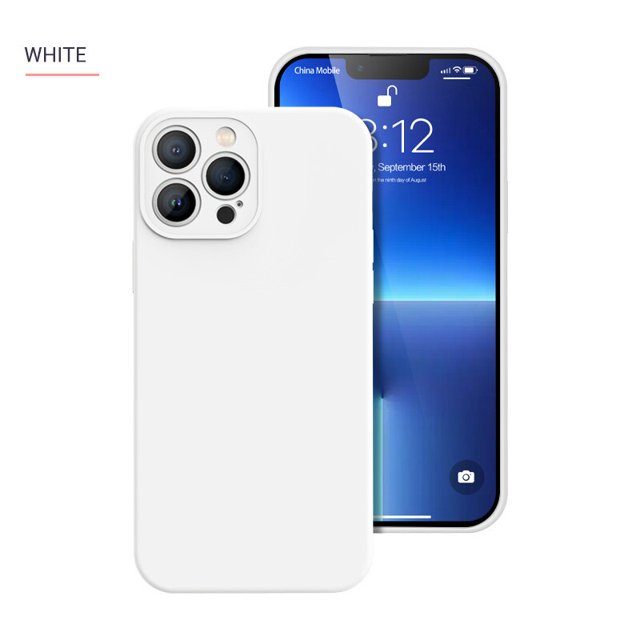 Funda de teléfono de silicona líquida Original para iPhone 11, 12, 13, 14 Plus Pro Max, cubierta de borde recto para iPhone 14, fundas de protección completa Fivean unisex