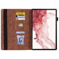 thumbnail image 6 of ELEHOLD Wallet Case for Samsung Galaxy Tab S10 FE+, Premium PU Leather Folio Case Cover with Card Slots & Stand & Pencil Holder,Brown, 6 of 9