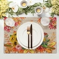 thumbnail image 2 of Fall Placemats Set of 4 12x18 Inch Autumn Pumpkin Maple Leaf Sunflower Thanksgiving Print Table Mats Farmhouse Decorative Linen Washable Place Mats for Holiday Party Kitchen Dining Table Decor, 2 of 8