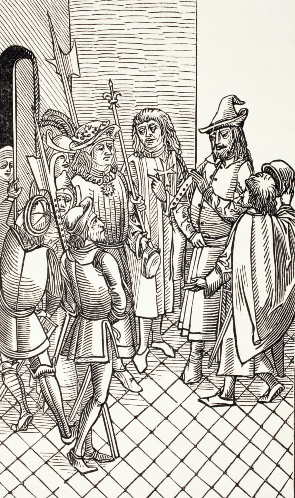 Prince Cem 1459 - 1495 Son Of Mehmed Ii And Pretender To The Ottoman Throne Also Known As Djem Zizim Here After Being Kept Prisoner In Rhodes He Is Handed Over To Charles Viii King Of France From Mili