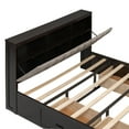 thumbnail image 5 of Newest Espresso Queen Platform Bed with Storage, Features Headboard Shelves, 4 Drawers , 2-Tier Shoe Rack, Complete Organization Solution for Bedroom, 5 of 22