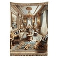 thumbnail image 2 of Ambesonne Classic Tablecloth Rectangular Table Cover, Grandiose Room Scene Print, 60"x90", Ginger and Blue, 2 of 3