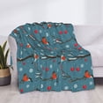 thumbnail image 3 of Yiaed Bullfinches Branches And Balls Print Blanket Throw Blanket Soft Cozy Flannel Blanket for Home Bed Sofa Couch Chair-40"x30", 3 of 6