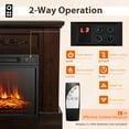 thumbnail image 5 of Costway 32" Electric Fireplace Mantel TV Stand Space Heater w/Remote Control 1400W Brown, 5 of 10