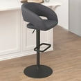 thumbnail image 3 of Flash Furniture Erik 23" - 31.5"H Square Adjustable Swivel Mid Back Barstool, Gray/Black, 3 of 11