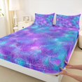 thumbnail image 3 of Homewish Dreamy Glitter Mermaid Full Size Sheets, Blue Purple Fish Scale Bed Sheets, Art Watercolor Sheet Sets, Luxury Bedroom Decor, 4-Piece, 3 of 7