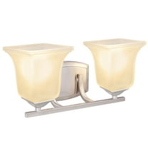 Aspen Creative 62162, Two-Light Metal Bathroom Vanity Wall Light Fixture, 14-1/2" Wide, Transitional Design in Brushed Nickel