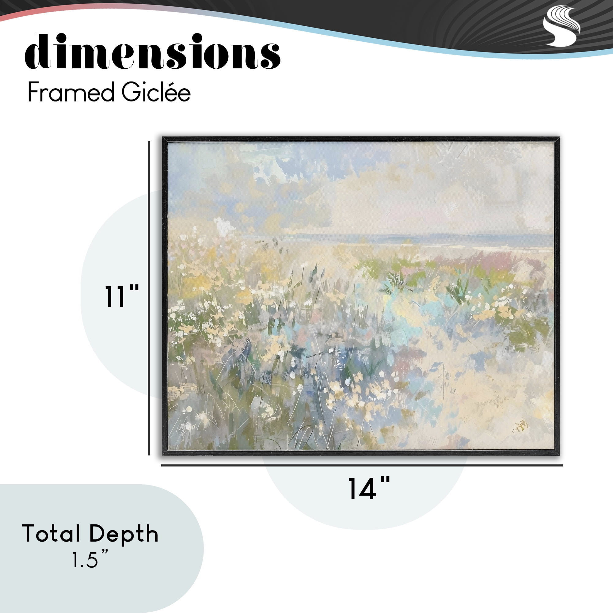 Stupell Industries Mottled Pastel Field Impression Black Framed Giclee Art, design by Creative Studio