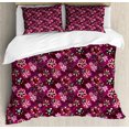 thumbnail image 1 of Flower Duvet Cover Set, Modern Design Watercolor with Floral Leaf Seemed Ombre Style Print, Decorative 3 Piece Bedding Set with 2 Pillow Shams, King Size, Purple White, by Ambesonne, 1 of 3
