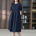 thumbnail image 3 of Vedolay Women's Casual Dresses Women's Bodycon Sleeveless Ruched Party Mini Dress,Navy L, 3 of 5