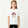 thumbnail image 2 of Cute Girl With Puppy Dog Girls Graphic Tee, Sweet Pink Hearts 100% Cotton Kids Short Sleeve T-Shirt 4-13Y, 2 of 5