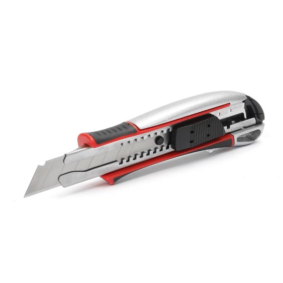 Swiss Tech 18mm Snap-Off Utility Knife, Aluminum, TPR Cushion Grip Handle