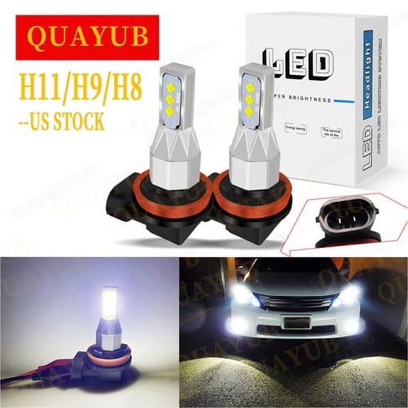 For Acura TSX 2004 2005 2006 2007 2008 - 6000K White LED H11 Fog Light Bulbs Kit 2x