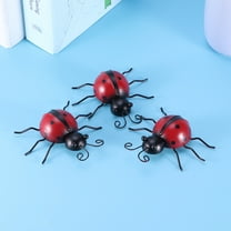 Worgeous  3 Pcs Ladybug Wall Decor Garden Art Hangers Animal Miss Red