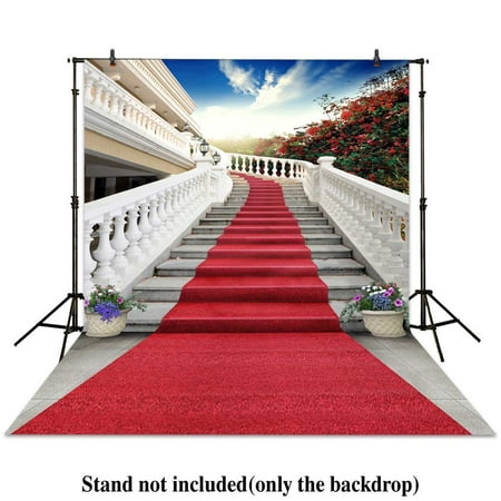 Image of GreenDecor 5x7ft photography backdrop wedding red carpet stairs fence bonsai sunshine backgrounds photocall photographic photo studio
