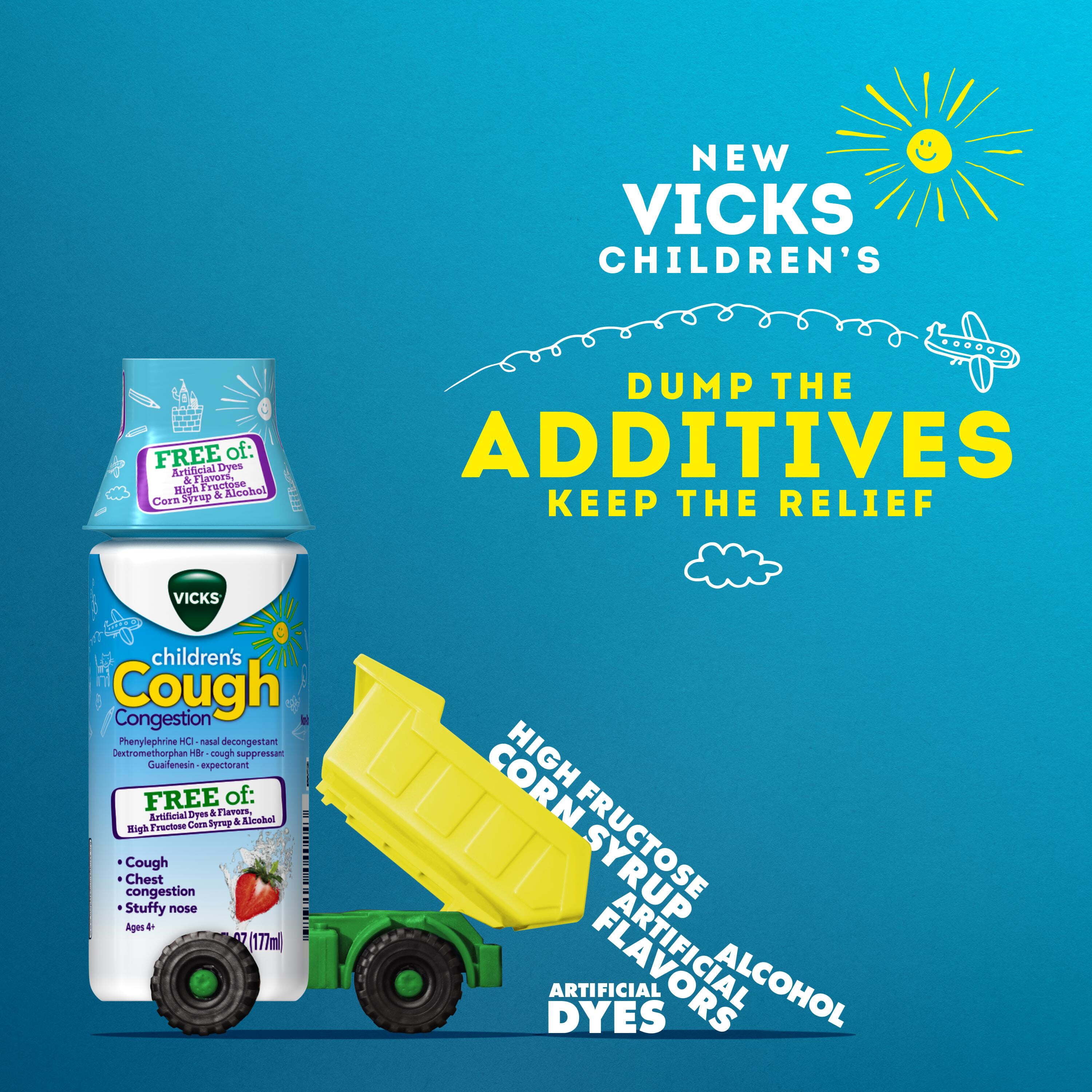 Vicks Childrens Day and Night Cough Relief Medicine Syrup, 6 oz, 2 pk