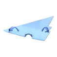thumbnail image 1 of 80s Funk Lighting Bolt Electric Triangle Shield Sunglasses Blue, 1 of 4