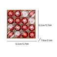 thumbnail image 4 of Juego de adornos navideños decorativos de bolas, 16 piezas de bolas irrompibles con diseño de árbol de Navidad dibujado a mano, 4 of 5