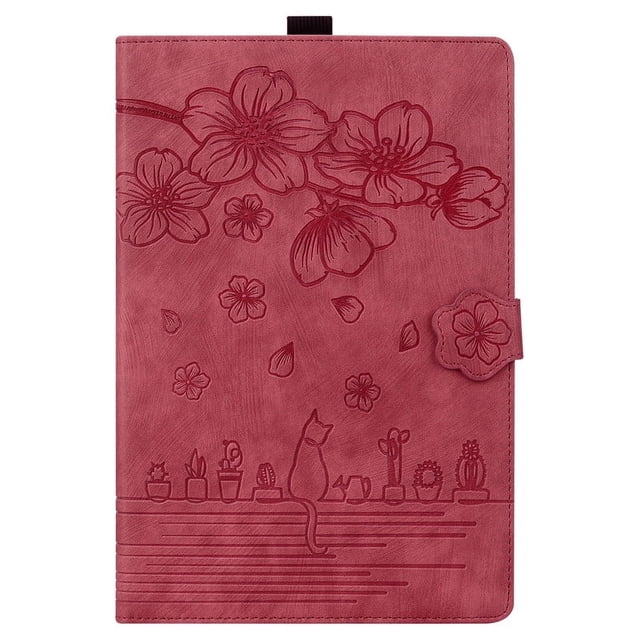 For iPad 9th Generation Case Embossed Flower Wallet Tablet Funda For iPad 10.2 9.7 Case For iPad 9 8 7 6 5 th Gen Air 1 2 Girls red iPad 10.2 7th 2019