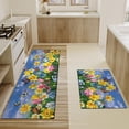 thumbnail image 4 of Summer Farmhouse Kitchen Rugs and Mats Set of 2,Narcissus Butterfly Floral Flower Kitchen Mat,Non Slip Washable Kitchen Floor Sink Mats Decorations for Home Kitchen 18"x48"+18"x30", 4 of 6