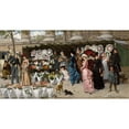 thumbnail image 2 of Ladislaus Bakalowicz 18x11 Black Ornate Wood Framed Double Matted Museum Art Print Titled - A Flower Market at La Madeleine, Paris, 2 of 5