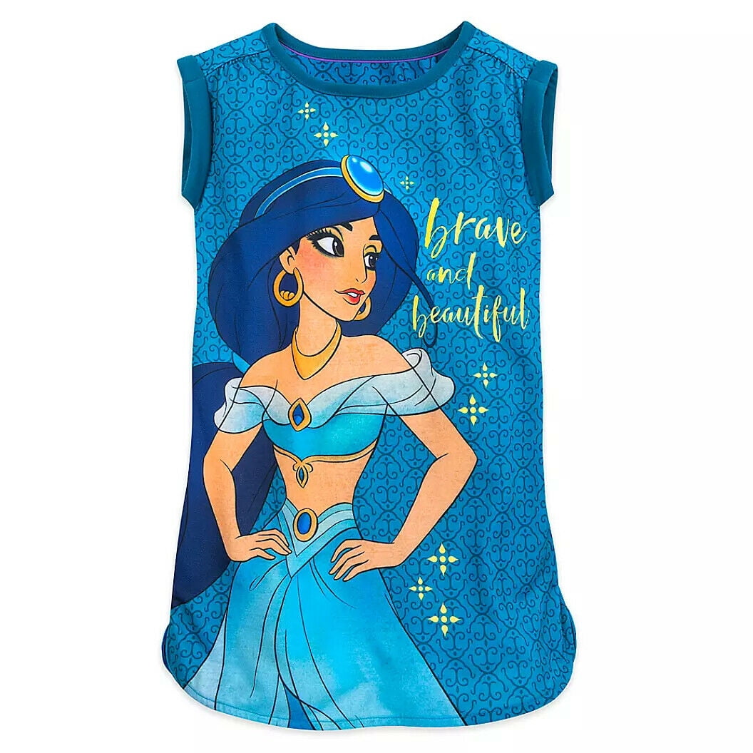 Disney Store Aladdin Princess Jasmine Long Sleeve Nightgown Pajama Girl 5/6 