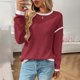 thumbnail image 1 of Ailaofu Women's 2025 Fall Fashion Crew Neck Long Sleeve Oversized Color Block Sweaters Ribbed Pullover Tops, 1 of 3
