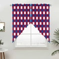 thumbnail image 2 of Swag Valance Curtains for Windows, 4th of July Light Filtering Kitchen Curtains, Independence Day Red Blue White Plaid Checkered Window Treatment Valances for Living Room, 36x36 - 2 PCS, 2 of 9