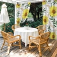 thumbnail image 4 of Outdoor Curtains for Patio Waterproof, Yellow Daisy Outdoor Privacy Panels Grommet, Farmhouse Country Flower Leaf Plant Wood Grain Blackout Outside Curtains for Porch/Cabana 54"x108", 2 Panels, 4 of 8