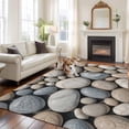 thumbnail image 3 of Area Rug for Living Room, Pebble Stone Non-Slip Indoor Large Carpet for Bedroom/Dining Room, Modern Minimalist Nature Art Aesthetics Washable Low-Profile Rectangle Floor Runner Rugs - 5 x 7 Ft, 3 of 7