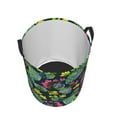 thumbnail image 3 of Fotbe Laundry Hamper With Durable Leather Laundry Basket Watercolor Cactuses Thickened Waterproof Round Collapsible Laundry Hamper, Dirty Clothes Laundry Basket, 3 of 8