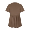 thumbnail image 4 of Giftesty Tops for Women Women Plus Size Loose Casual Short Sleeve Solid V-Neck Casual Blouse T-Shirt Tops, 4 of 5