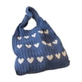 thumbnail image 2 of BZPIZ Knitted Heart-Patterned Tote Bag for Women, Large Beach Bag Shoulder Bag for Work School Beach Travel and Shopping Grocery, Gift for Women Men, 2 of 6