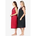thumbnail image 3 of Only Necessities Plus Size 2-Pack Sleeveless Nightgown, 3 of 6