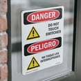 thumbnail image 4 of Do Not Touch Switches Bilingual OSHA Danger Vinyl Decal Label 5 Inch x 3.5 Inch - 10 Pack, 4 of 6