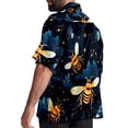 thumbnail image 3 of Starry Bees in the Sky Men's Short Sleeve Poplin Shirt, Button Down Casual Summer Beach Printed Unisex Shirt, 3 of 6