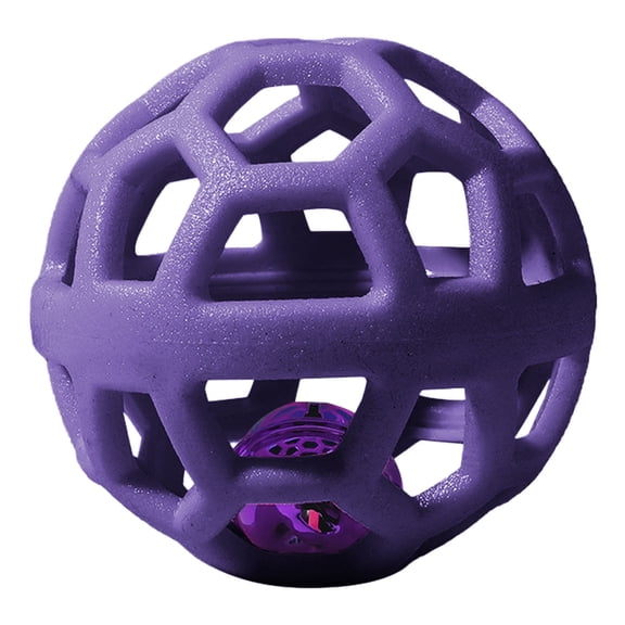 Hollow Balls Bells Inside, Dog Toys For Aggressive Chewers, Interactive Dog Toy Roller Tpr Plastic Rubber Dog Balls(Purple, 3.54in)