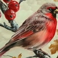 thumbnail image 6 of Round Fitted Tablecloth Cardinal Birds Round Tablecloth with Elastic Edge Winter Bird Flower Circular Table Cover Waterproof Wipeable Table Cloth, Fits Round Tables, 6 of 8