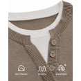 thumbnail image 2 of BTFBM Women Long Sleeve Crew Neck Sweaters Tops, 2 in1 Knitted Pullover, Deco Buttons, Oversized, Stretchy, Vacation, Business Casual Outfits, Fall Winter Trendy, 2 of 9