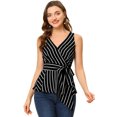 thumbnail image 1 of INSPIRE CHIC Hauts d'Été pour Femmes Sans Manches Col en V Ceinture, 1 of 5