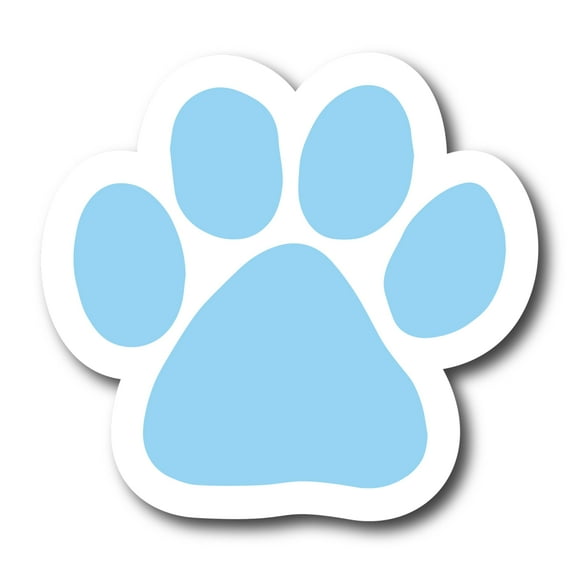 Magnet Me Up Light Blue Paw Print Car Magnetic Decal- 5", Pet Lover Gift, Vinyl
