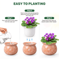 thumbnail image 4 of EFISPSS Hand-Patted Glaze Self Watering Ceramic Planter with Inner Clay Pot, 6 Inch Terracotta Orange African Violet Pots, Indoor Herb & Plant Pot, Home Decor, 4 of 8