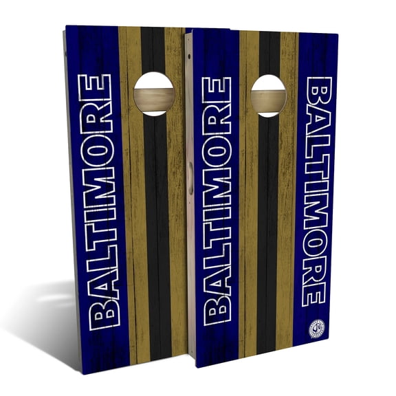 Skip's Garage | Baltimore Football Cornhole Board Set | Includes Boards & Bags | Choose Your Size & Accessories