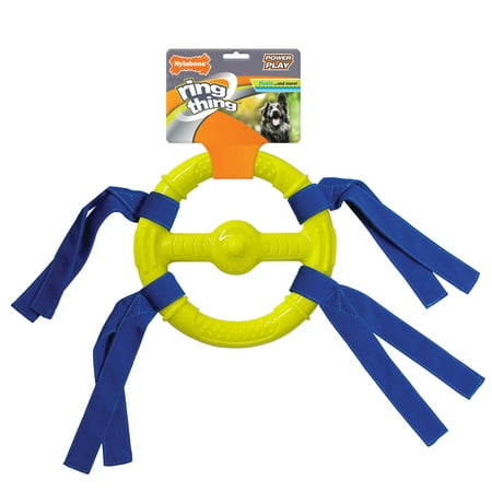 UPC: 0018214848745 | Nylabone Power Play Ring Thing Floatable Dog Toy Medium/Wolf – Up to 35 lbs.