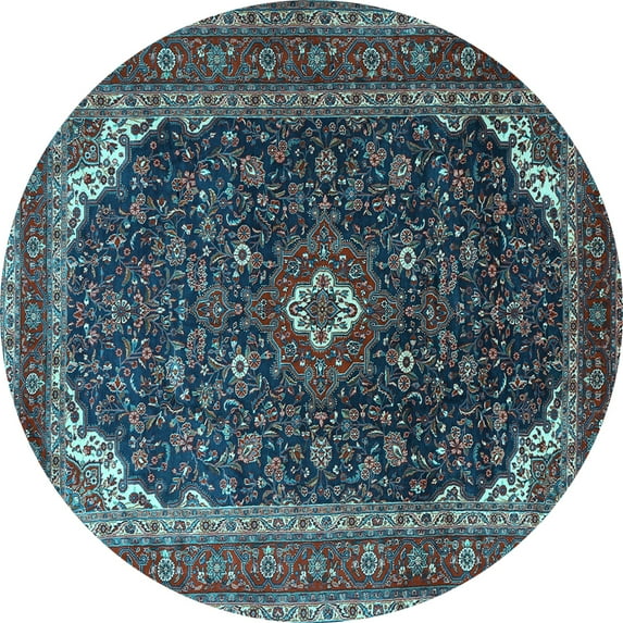 Ahgly Company Indoor Round Persian Light Blue Traditional Area Rugs, 6' Round