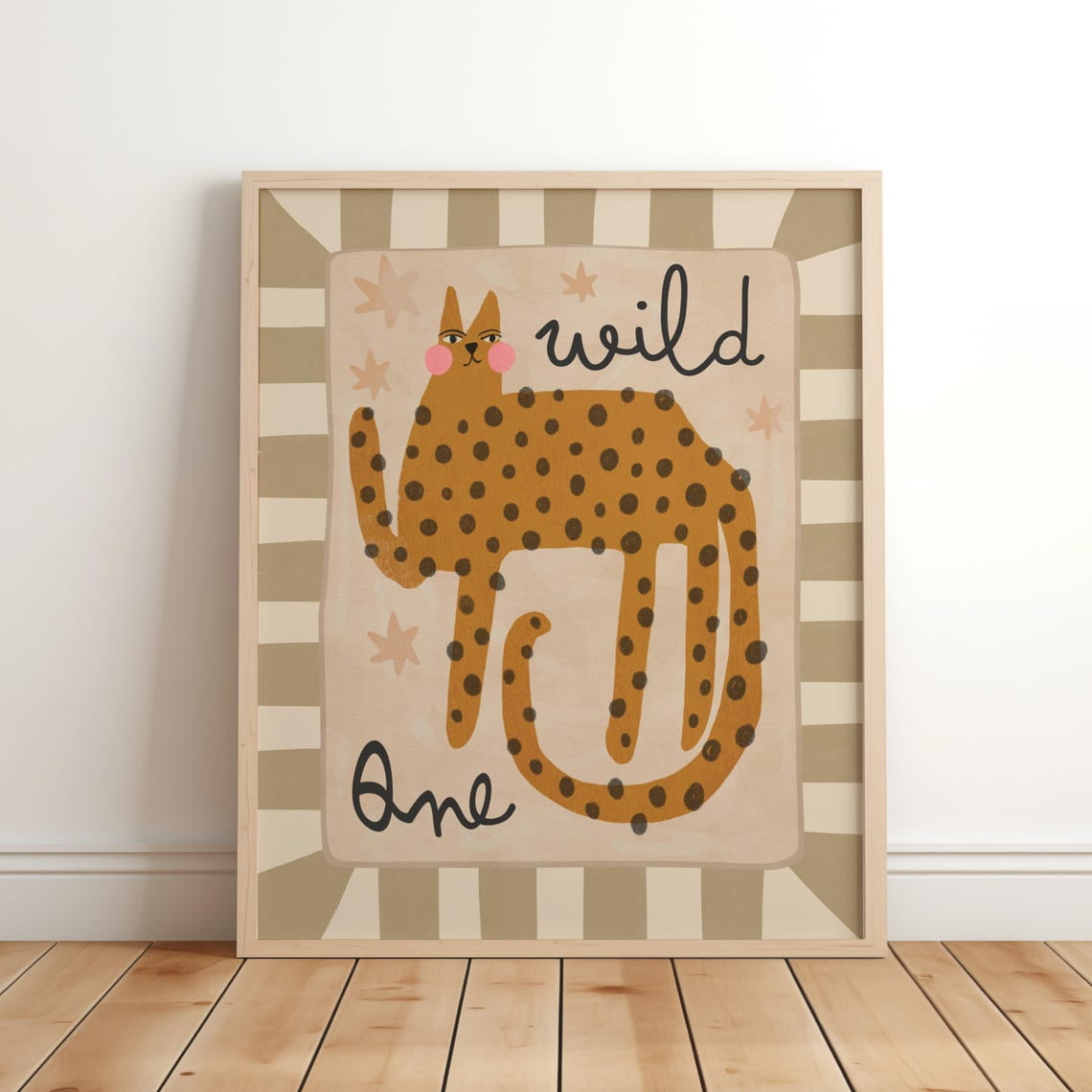 Wild One Print Cute Leopard Decor Tiger Wall Art Jungle Animal Print Jungle Decor Wildlife Print Animal Wall Art Illustration Unframed Paper Print