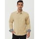 thumbnail image 3 of Camisa de vestir de oficina Lars Amadeus de manga larga con botones y cuello a cuadros Caqui L, 3 of 6